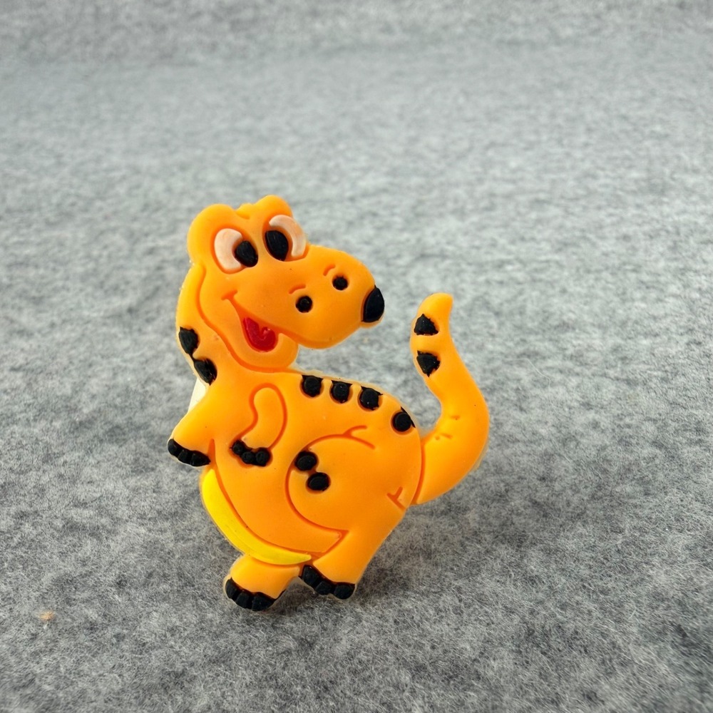 Orange Cartoon Dinosaur Plastic Kids Ring Toy Novelty Costume Party Favor